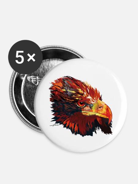 Adler arthawk - Buttons klein 25 mm (5er Pack) - Weiß