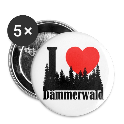 I LOVE DÄMMERWALD - Buttons/Badges lille, 25 mm (5-pack)