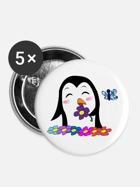 POWI Frühling - Buttons klein 25 mm (5er Pack) - Weiß