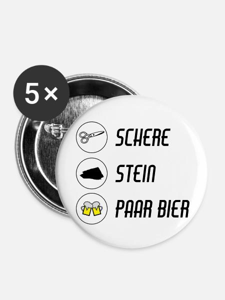 / schnick schnack schnuck - Buttons klein 25 mm (5er Pack) - Weiß