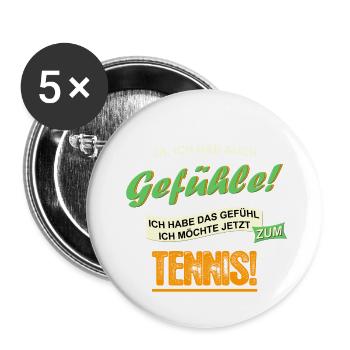 Tennis Gefühl - Buttons klein 25 mm (5er Pack) - Weiß - Vorne