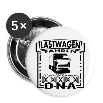 Trucker LKW Fahrer Geschenk Fernverkehr Brummi - Buttons klein 25 mm (5er Pack) - Weiß - Vorne