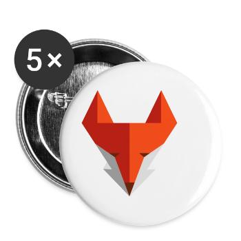 Fox - Buttons small 1''/25 mm (5-pack) - white - Front