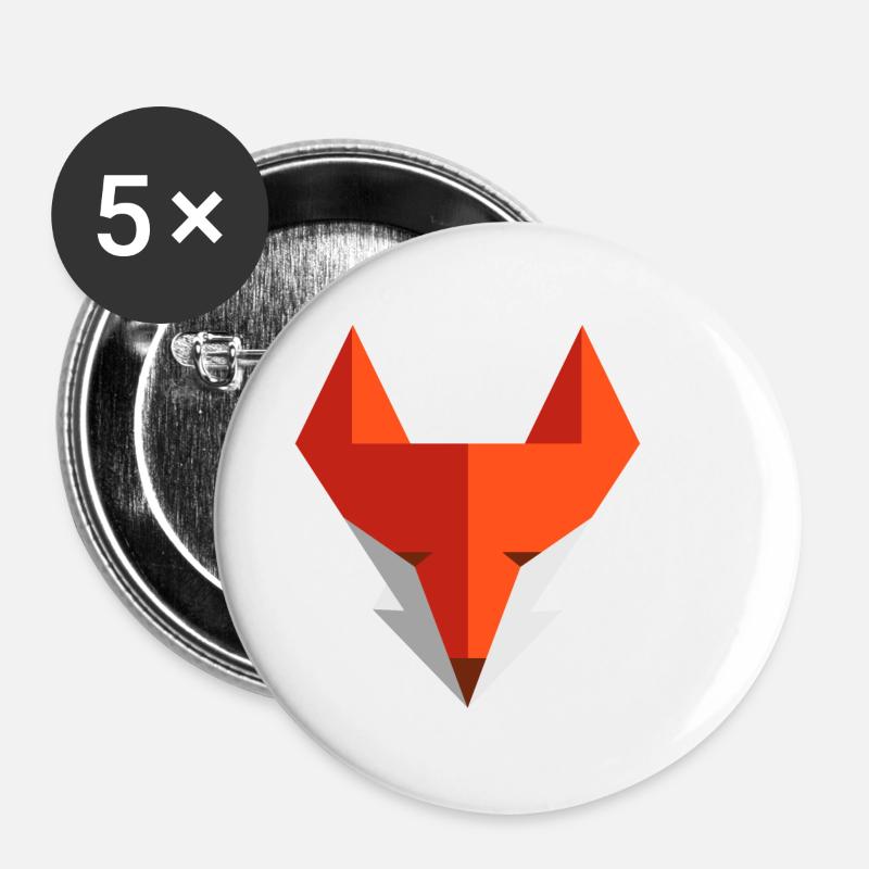 Fuchs - Buttons klein 25 mm (5er Pack) - Weiß
