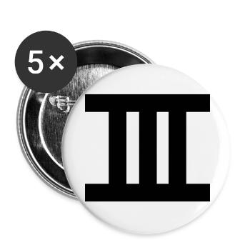 zahl_3_roemisch - Buttons klein 25 mm (5er Pack) - Weiß - Vorne
