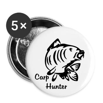 Carp Hunter - Buttons klein 25 mm (5er Pack) - Weiß - Vorne