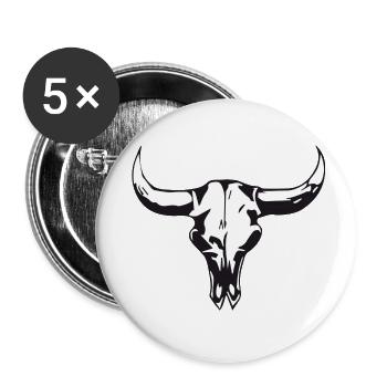 cowskull - Buttons small 1''/25 mm (5-pack) - white - Front