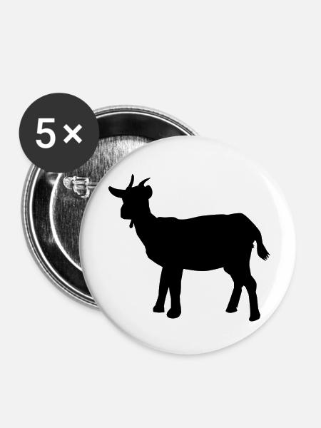 goat10 - Buttons klein 25 mm (5er Pack) - Weiß