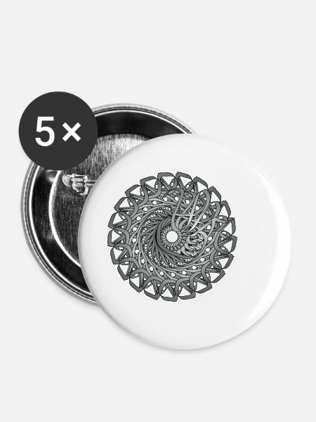 Ursprünglicher Kreis - Buttons klein 25 mm (5er Pack) - Weiß