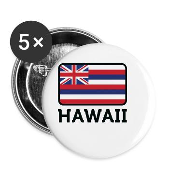 Nationalflagge von Hawaii - Buttons klein 25 mm (5er Pack) - Weiß - Vorne