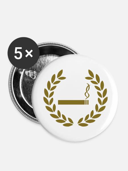 rauchen deluxe - Buttons klein 25 mm (5er Pack) - Weiß