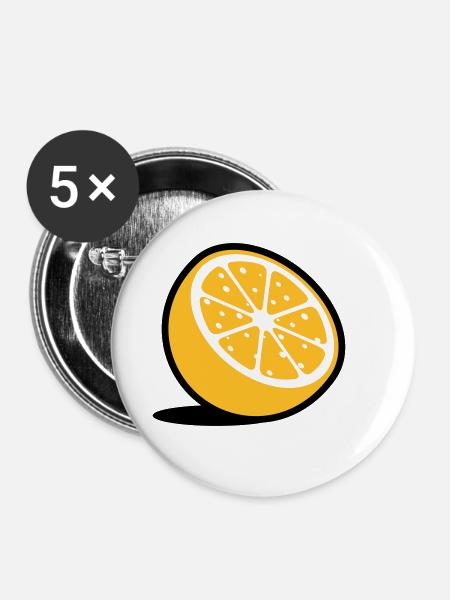 Eine Orange - Buttons klein 25 mm (5er Pack) - Weiß