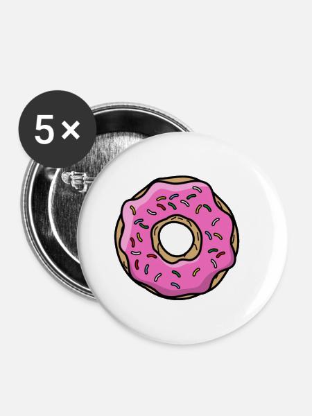 donut - Buttons klein 25 mm (5er Pack) - Weiß