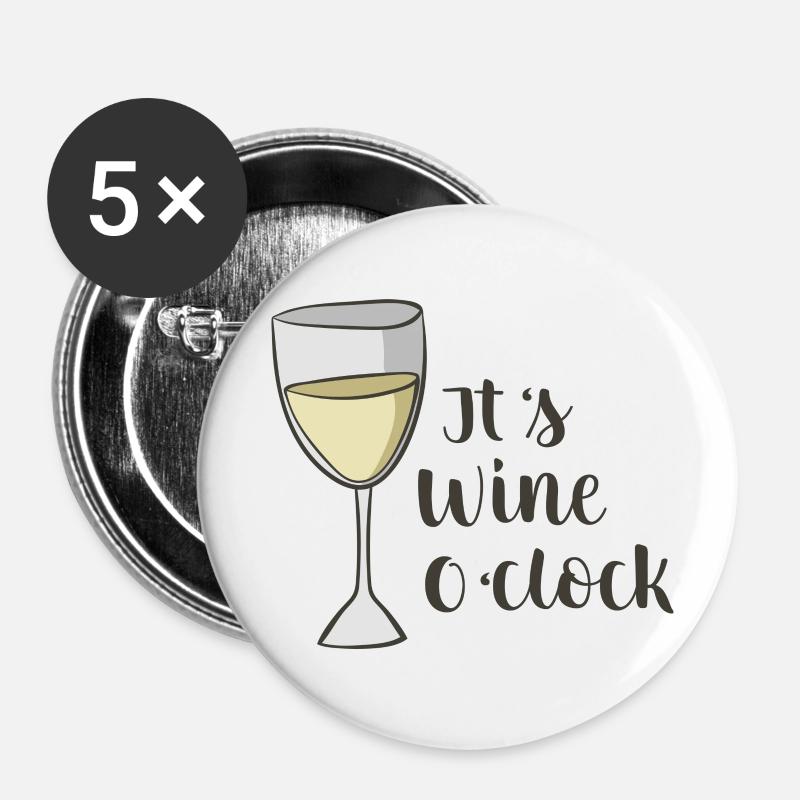 wine - Buttons small 1''/25 mm (5-pack) - white