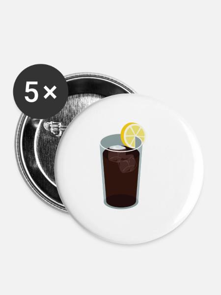 Cola - Buttons klein 25 mm (5er Pack) - Weiß