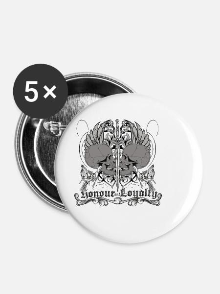 nonour and loyalty - Buttons klein 25 mm (5er Pack) - Weiß