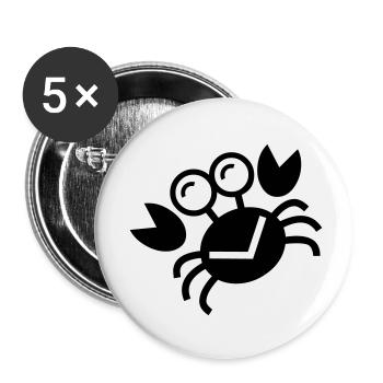 cute crab kids - Lot de 5 petits badges (25 mm) - blanc - Devant