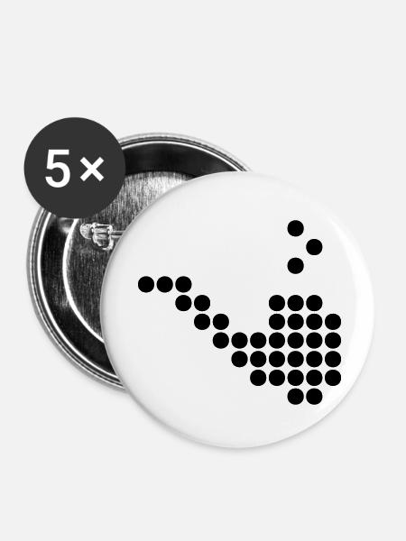 pipe dots - Buttons klein 25 mm (5er Pack) - Weiß