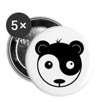 panda ying yang - Buttons small 1''/25 mm (5-pack) - white - Front