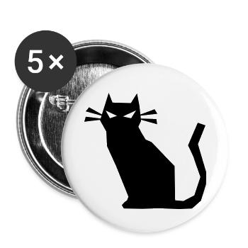 scharfe Katze böse - Buttons klein 25 mm (5er Pack) - Weiß - Vorne