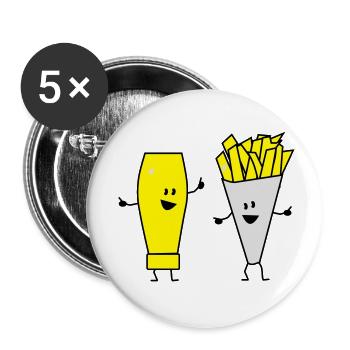 mayonnaise french fries - Buttons klein 25 mm (5er Pack) - Weiß - Vorne