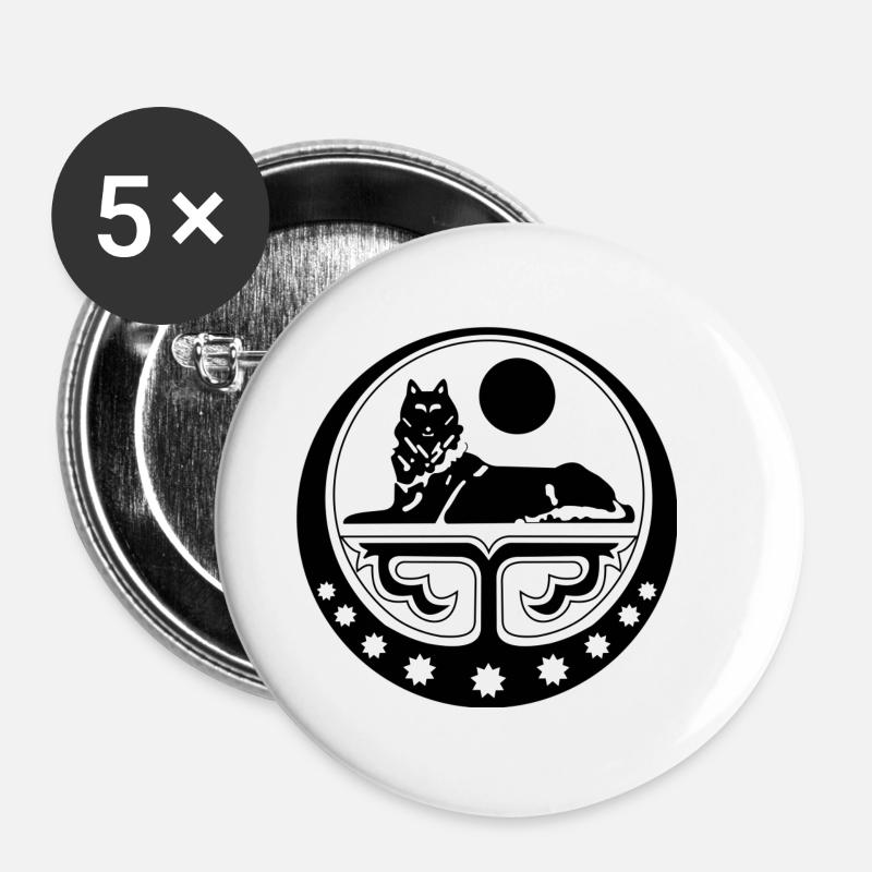 ichkeria wolf - Buttons klein 25 mm (5er Pack) - Weiß