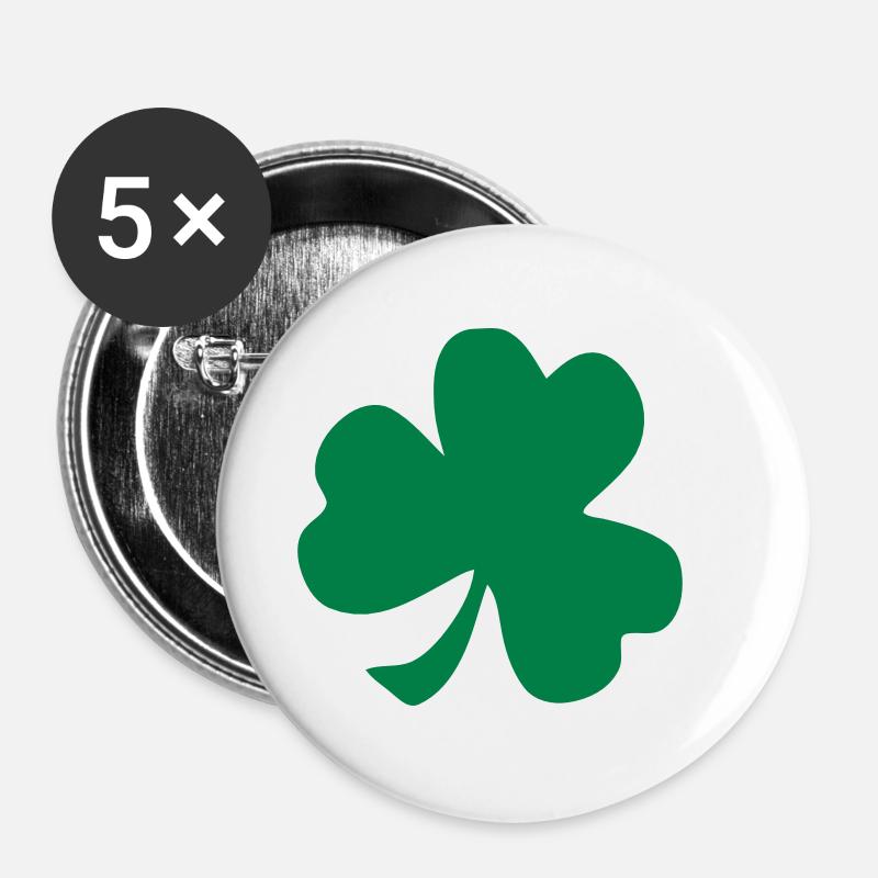 cloverleaf - Lot de 5 petits badges (25 mm) - blanc