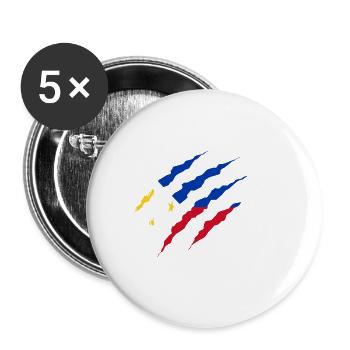 Claw Klaue Laender Philippines png - Buttons small 1''/25 mm (5-pack) - white - Front