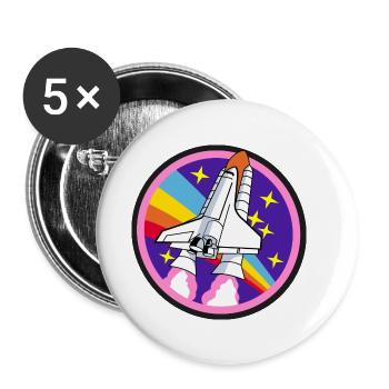 Navette spatiale - Lot de 5 petits badges (25 mm) - blanc - Devant