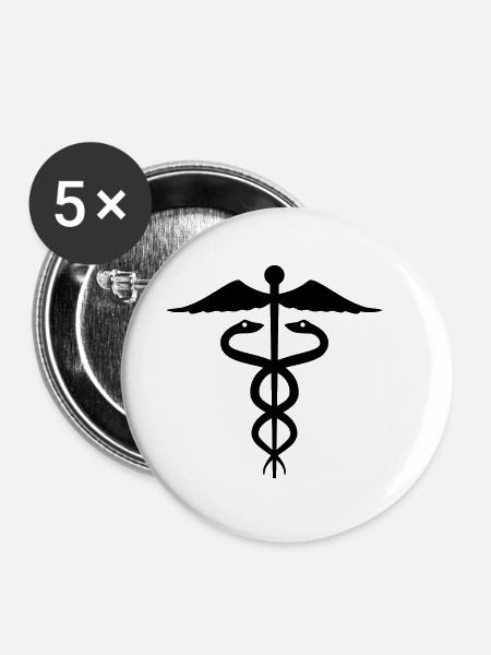 Hermesstab - Buttons klein 25 mm (5er Pack) - Weiß