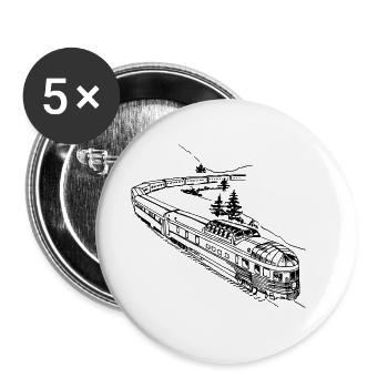 Lokomotive - Buttons klein 25 mm (5er Pack) - Weiß - Vorne