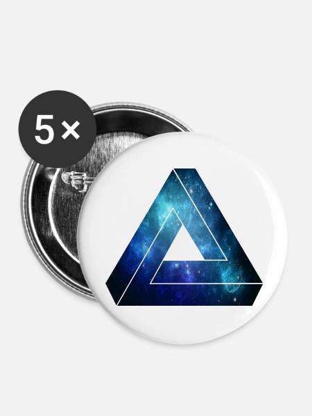 Penrose Dreieck Space - Buttons klein 25 mm (5er Pack) - Weiß