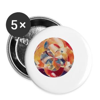 Abstract Circle - Buttons klein 25 mm (5er Pack) - Weiß - Vorne