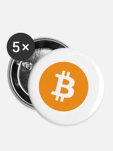 Bitcoin - Buttons klein 25 mm (5er Pack) - Weiß