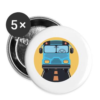 Bus - Buttons klein 25 mm (5er Pack) - Weiß - Vorne