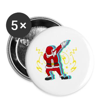 Dab Santa Geschenk Weihnachten Christmas Dabb - Buttons klein 25 mm (5er Pack) - Weiß - Vorne