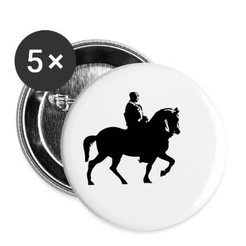 Pferd und Reiter | Ritter | Lanze Reiten Rüstung - Buttons klein 25 mm (5er Pack) - Weiß - Vorne