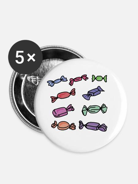 BonBons - Buttons klein 25 mm (5er Pack) - Weiß