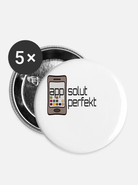 (app)solut perfekt - Buttons klein 25 mm (5er Pack) - Weiß