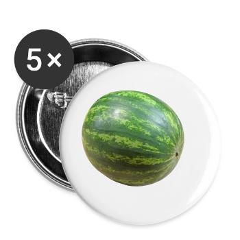 melon watermelon watermelon veggie gemues - Buttons small 1''/25 mm (5-pack) - white - Front