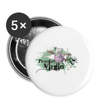 shirt de princesse licorne récolement vert vierge - Lot de 5 petits badges (25 mm) - blanc - Devant