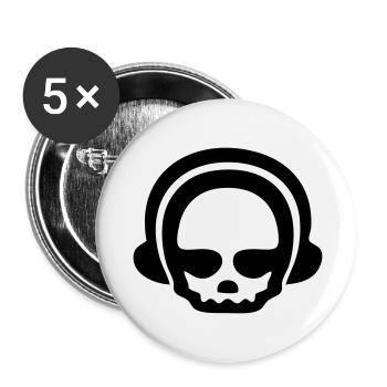 Casque crâne 1Clr - Lot de 5 petits badges (25 mm) - blanc - Devant