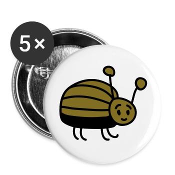 kleiner Käfer - Buttons klein 25 mm (5er Pack) - Weiß - Vorne