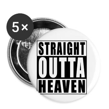 Straight Outta Ciel - Lot de 5 petits badges (25 mm) - blanc - Devant