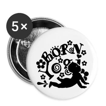 Born Yogi Baby (1c) - Buttons klein 25 mm (5er Pack) - Weiß - Vorne