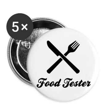Manger - Lot de 5 petits badges (25 mm) - blanc - Devant