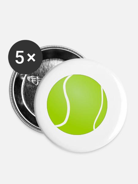 Tennis Ball - Buttons klein 25 mm (5er Pack) - Weiß