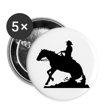 Équitation Western Man - Lot de 5 petits badges (25 mm) - blanc - Devant