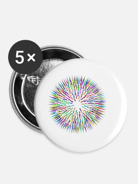 Bunte Nadeln abstrakt - Buttons klein 25 mm (5er Pack) - Weiß