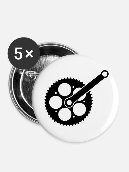 bike_einzelteil02 - Buttons klein 25 mm (5er Pack) - Weiß